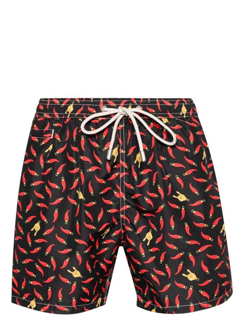 Black/red/yellow man beachwear MC2 Saint Barth | LIGHTING MICRO FANTASYLIG000304781F